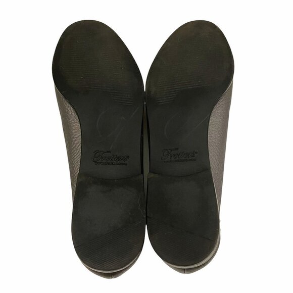 Trotters EUC Pewter Liz Tumbled Casual Comfort Vegan Leather Loafers Ballet Flat - Picture 9 of 10